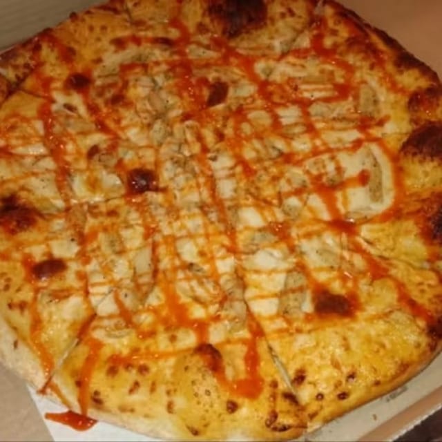 Buffalo Chicken Ranch Pizza.