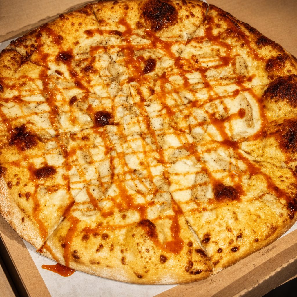 Buffalo Chicken Ranch Pizza.