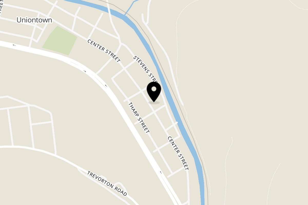 Map showing the location of Tharptown General Store & Pizzeria on 335 Center St in Coal Township